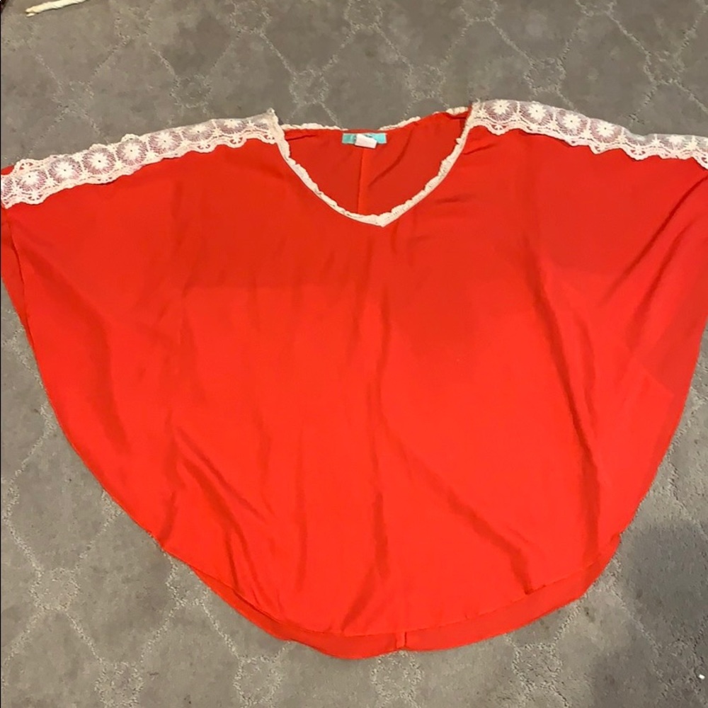 orange and lace top
